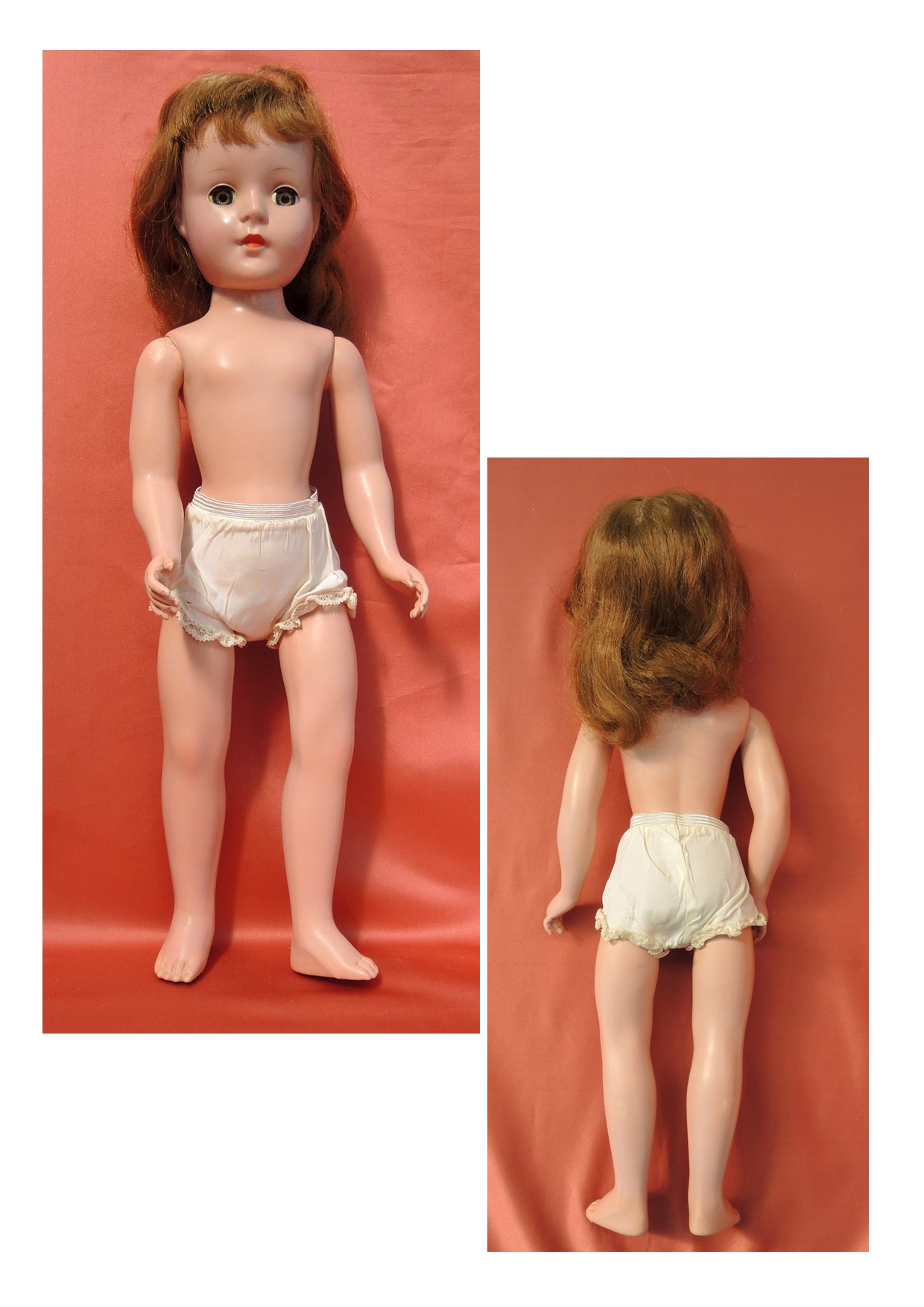 POUPEE  EN PLASTIQUE DUR DES ANNEES 50. (REF 3)